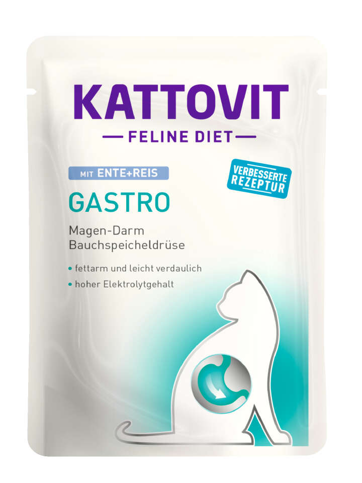 KATTOVIT Katzen-Nassfutter Feline Diet Gastro Ente + Reis